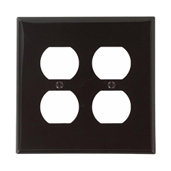 Leviton® 80716 Standard Size Traditional Wall Plate, 2 Gangs, 4.562 in W x 4.5 in H, Thermoplastic, Brown
