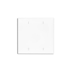 Leviton® 80725-W Standard Size Blank Wall Plate, 2 Gangs, 4.56 in W x 4.5 in H, Thermoplastic Nylon, White