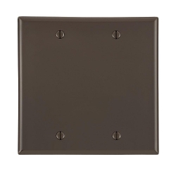 Leviton® 80725 Standard Size Blank Wall Plate, 2 Gangs, 4.56 in W x 4.5 in H, Thermoplastic Nylon, Brown
