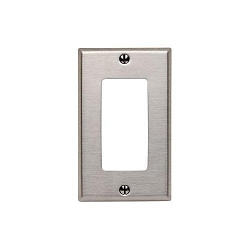 Leviton® Decora® 84401-40 Standard Size Wall Plate, 1 Gangs, 2-3/4 in W x 4-1/2 in H, 302 Stainless Steel