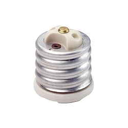 Leviton® 8681 Lamp Adapter, E39 Mogul/E26 Medium Base, 250 VAC, Porcelain, White