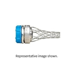 Leviton® L7503 Straight Single Weave Wide Range Wire Mesh Strain Relief Grip, 1/2 in Trade, 0.4 to 0.54 in Cable Openings, Steel, Galvanized