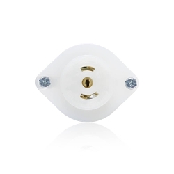 Leviton® ML2-PER Non-Grounding Receptacle Locking Flanged Outlet, 125 V AC, 15 A, 2 Poles, 3 Wires, White