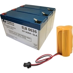 Lithonia Lighting® ELB 1224B Replacement Battery Pack, Lead-Calcium, 6 VDC V Nominal, 12 Ah Nominal