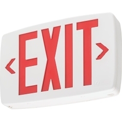 Lithonia Lighting® QUANTUM® LQM S W 3 R 120/277 M6 Dual Voltage Single Face Stencil Face Emergency Exit Sign, LED Lamp, 0.62/0.69 W Fixture, 120/277 V AC, EXIT Legend