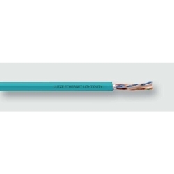 LUTZE A1040006 ETHERNET Cat 6 Shielded Network Cable, 300/600 V, (4 Pairs) 22 AWG Solid Bare Copper Conductor