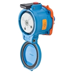 MELTRIC DECONTACTOR™ 33-14075 DS20 Switch Rated Female Receptacle With Neutral, Ground, 110/125/220/250 V AC, 20 A, 2 Poles, 3 Wires, Blue