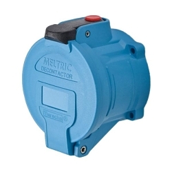 MELTRIC DECONTACTOR™ 63-64043-NC DSN60 Switch Rated Female Receptacle With Ground, 255/277/440/480 V AC, 60 A, 3 Poles, 4 Wires, Blue