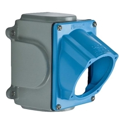 MELTRIC 714C3N10 Back Box With 30 deg Nylon Angle, 5.63 in H x 5.83 in W x 5.64 in D, For Use With DS60, DB60 Series Plug/Receptacle, Metal