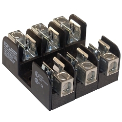 Mersen 20308R Open Style Fuse Block, 250 VAC, 30 A, Class R, 14 to 2 AWG Wire, 3 Poles