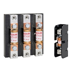 Mersen 60328T Open Style Fuse Block, 600 VAC/VDC, 30 A, Class: T, 14 to 10 AWG Wire, 3 Poles