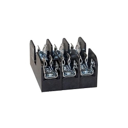Mersen 30323 Open Style Fuse Block, 600 V AC/DC, 30 A, 14 to 10 AWG Wire, 3 Poles