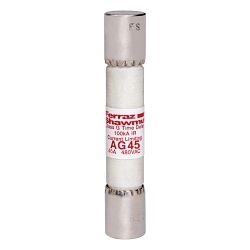 Mersen AMP-TRAP® AG45 AG Series Fast Acting North American Style Time Delay Power Fuse, 45 A, 480 VAC, 100 kA, Class G, Cylindrical Body