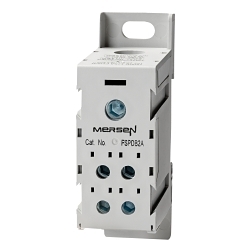 Mersen FSPDB2A Finger Safe Power Distribution Block, 600 V AC, 175 A, 1 Pole, 14 to 2/0 AWG Wire