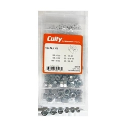 Minerallac® 39516 Flat Top Hex Nut Kit, 405 Pieces, Steel, Zinc Plated, A Grade