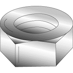 Minerallac® 40115 Machine Screw Hex Nut, #10-24, Steel, Zinc Plated, A Material Grade, Right Thread