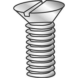 Minerallac® 50140 Machine Screw, #6-32, 2-1/2 in OAL, Steel, Flat Head, Zinc Plated, Slotted Drive