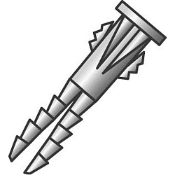 Cully™ 59432 Light Duty Winged Anchor, 1/4 in Drill, #10 Screw, 1-1/4 in OAL, Plastic