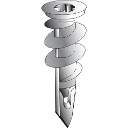Minerallac® Cully™ EZ Ancors™ 59515 Self-Drilling Drywall Anchor, 1/2 in Dia, #8 Screw, 1-5/8 in OAL, Nylon