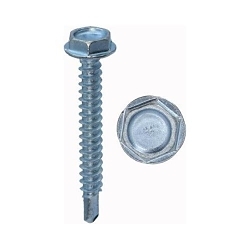 Minerallac® 79008J Self-Drilling Tek Screw, #10-16, 1/2 in OAL, Hex Washer Head, Steel, Zinc Plated, Drill Point