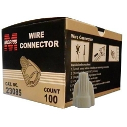 MORRIS 23085 Heavy Duty Twist Connector, Winged Shell, Live Action/Square Wire Spring, 22 to 10 AWG Wire, Thermoplastic