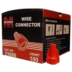 MORRIS 23086 Heavy Duty Twist Connector, Winged Shell, Live Action/Square Wire Spring, 16 to 12 AWG Wire, Thermoplastic