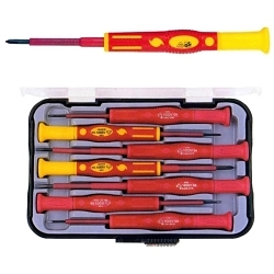 MORRIS 54232 Portable Precision Screwdriver Set, 7 Pieces, VDE Tested, Alloy Steel