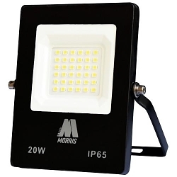 MORRIS 74201 LED Flood Light, LED Lamp, 20 W Fixture, 90 to 277 VAC, Black Housing
