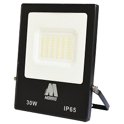 MORRIS 74202 LED Flood Light, LED Lamp, 30 W Fixture, 90 to 277 VAC, Black Housing