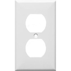 MORRIS 81411 Standard Receptacle Wallplate, 1 Gang, Lexan, White