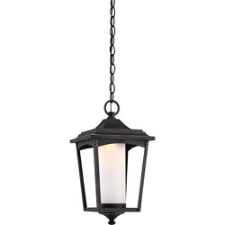 NUVO® by SATCO 62-824 Essex 1-Light Dimmable Hanging Lantern Fixture With Etched Glass, 14 W, Connector LED Linear Lamp, 1030 Lumens