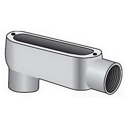 O-Z/Gedney LB125A Type LB Conduit Outlet Body, 1-1/4 in Hub, 34 cu-in Capacity, Die Cast Copper Free Aluminum, Aluminum Enamel/Epoxy Powder Coated