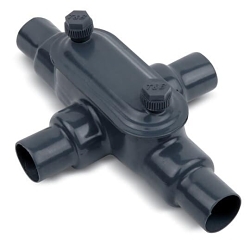 Ocal® OCAL-BLUE® X27-G Type X Conduit Body, 3/4 in Hub, Form 7 Form, 9.1 cu-in Capacity, Iron, PVC Coated