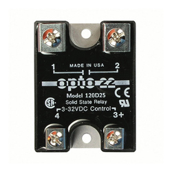 Opto 22 120D25 Opto 22 SSR 1-Phase DC Control Solid State Relay, 25 A, 120 VAC Coil