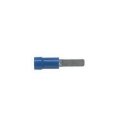 Panduit® Pan-Term™ DV14-145M-C Type DV-M Funnel Entry Male Blade Adapter, 16 to 14 AWG Conductor, 0.145 x 0.032 in Tab, Brazed Seam/Serrated Barrel, Copper, Blue