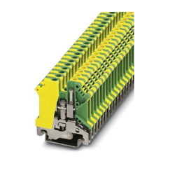Phoenix Contact 0441504 1-Level 1-Circuit 2-Connection 1-Position Single Tier Ground Modular Terminal Block, 24 to 12 AWG Wire, DIN Rail Mount