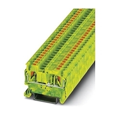 Phoenix Contact 3209536 1-Level 1-Circuit 2-Connection Single Tier Ground Modular Terminal Block, 26 to 12 AWG Wire, 2 Poles, DIN Rail Mount