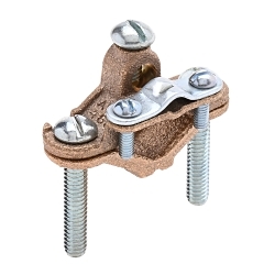 NSI G-20 Ground Clamp With Wire Adapter, 4 AWG, 6 AWG, 8 AWG Conductor, Silicon Bronze