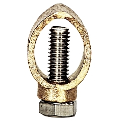 NSI GRC-3834 Heavy Duty Grounding Rod Connector, 3/8 to 3/4 in Rod, 10 to 1/0 AWG Conductor, Silicon Bronze