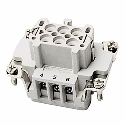Pos-E-Kon® FS106B B Series Standard Terminal Insert, 6 Positions, 20 to 14 AWG Wire, Female Screw Connection, Glass Filled Thermoplastic