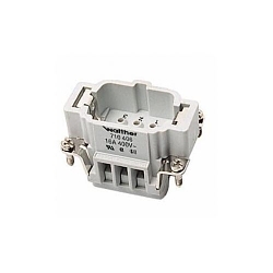 Pos-E-Kon® MS206B B Series Standard Terminal Insert, 6 Positions, 20 to 14 AWG Wire, Male Screw Connection, Glass Filled Thermoplastic