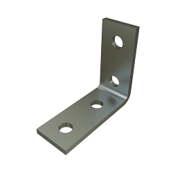 Unistrut® P1325-EG 90 deg Angle Fitting, 4 Holes, 3-1/2 in L x 1-5/8 in W x 0.22 to 0.25 in THK, 33 Stainless Steel