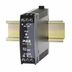 Puls ML30.241 Power Supply, 100 to 240 VAC/110 to 300 VDC Input, 24 to 28 VDC Output, 30 W Power Rating, 1.1 to 1.3 A, DIN Rail Mount