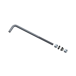 RAB ABK4-11 Anchor Bolt Kit With Hardware, For Use With PS4-11-15D2, PS4-11-20WT, PS4-11-20D2 and PS4-11-25WT 4 in Square 7 ga Steel Pole, Steel, Gray