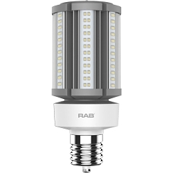 RAB HID-36-EX39-850-BYP-PT Type B Universal HID LED Replacement Lamp, 36 W, EX39 HID Lamp, Post Shape, 5400 Lumens