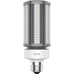 RAB HID-45-E26-850-BYP-PT Type B Universal HID LED Replacement Lamp, 45 W, E26 HID Lamp, Post Shape, 6800 Lumens