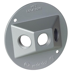 Red Dot® S213E-15R Standard Lamp Holder Cover With Gasket, 4-1/8 in Dia, Aluminum