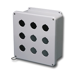 Robroy CF1PB22 Pushbutton Enclosure, 6 in L x 4 in W x 4 in D, 1 Outlets, NEMA 1/3/3R/4X/6P/12 NEMA Rating, Fiberglass Reinforced Polyester