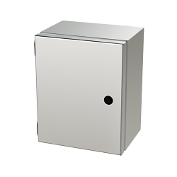Saginaw Control & Engineering SCE-10086ELJSS SCE Single Door Wall Mount Enclosure, 8 in W 6 in D 10 in H, NEMA 3R/4/4X/12/13 NEMA Rating, 304 Stainless Steel