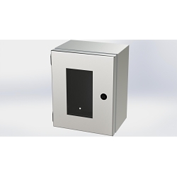 Saginaw Control & Engineering SCE-10086ELJWSS SCE Single Door Wall Mount Enclosure, 8 in W 6 in D 10 in H, NEMA 3R/4/4X/12/13 NEMA Rating, 304 Stainless Steel